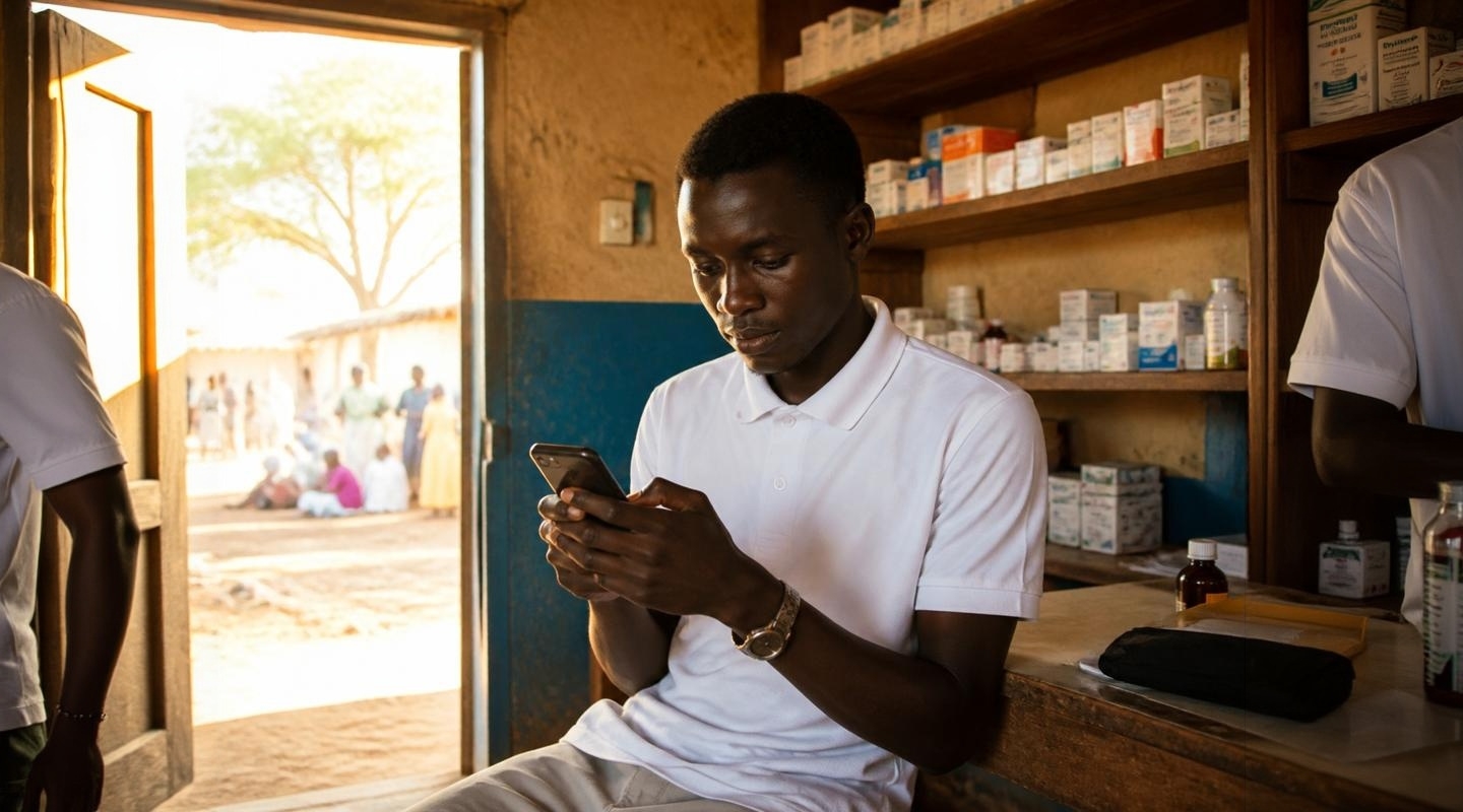Infirmière africaine prenant en charge une mère et un enfant